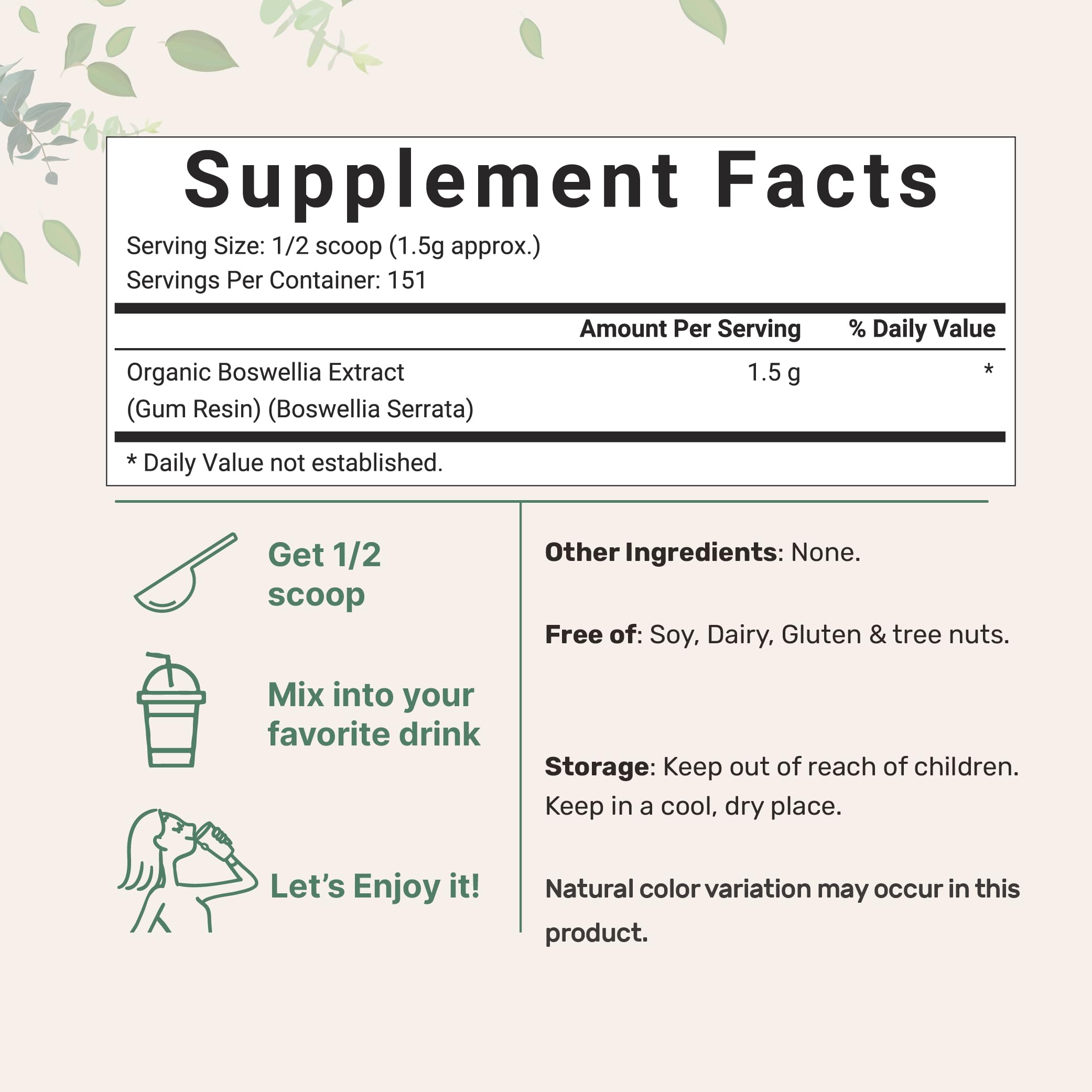 Soutien des articulations et mobilité avec Boswellia Micro Ingredients.