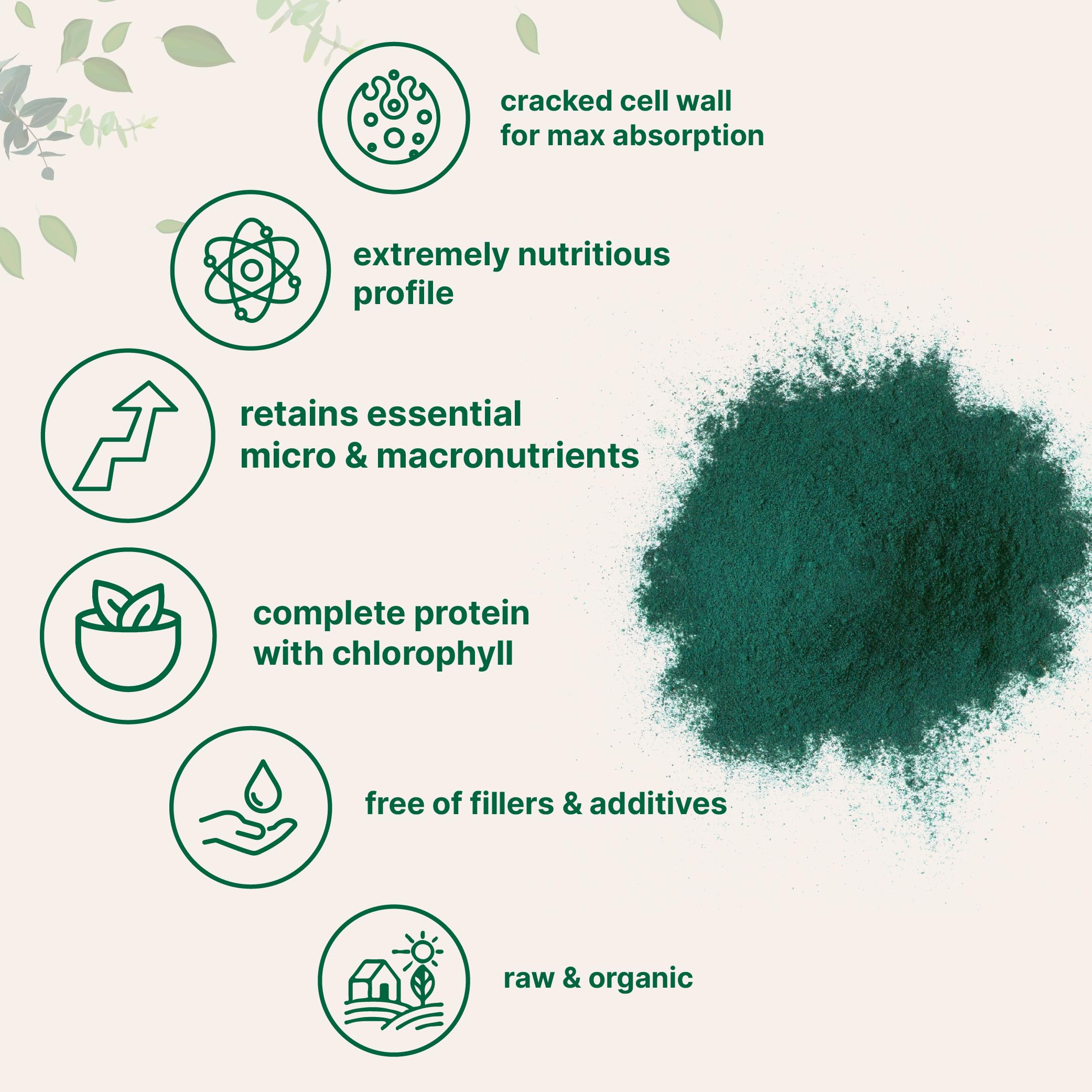 Micro Ingredients chlorelle: bol digestif grâce à une poudre verte nourrissante.