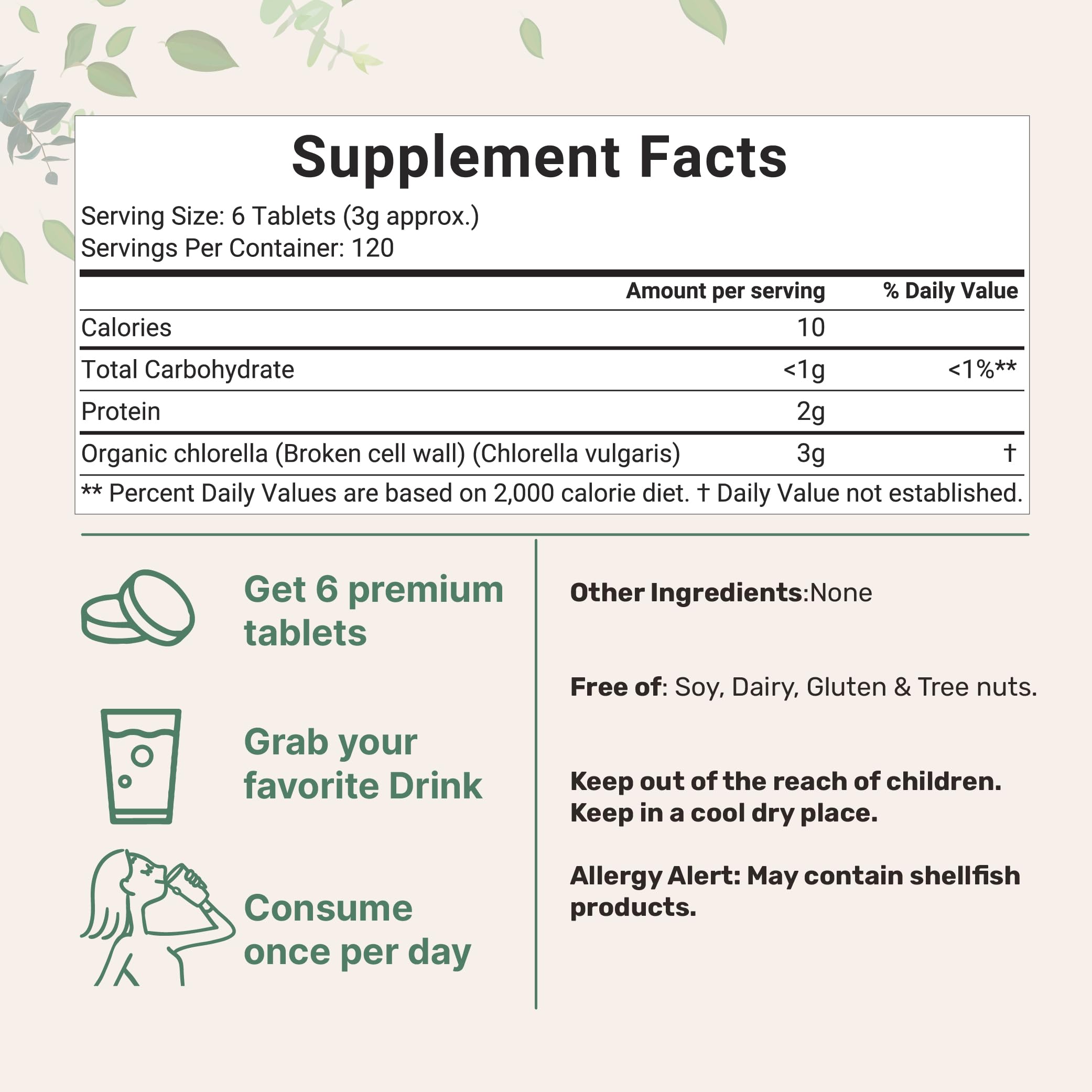 Micro Ingredients chlorelle: paroi cellulaire rompue facilite l'assimilation potentielle des nutriments.