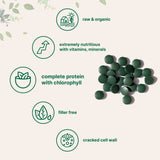 Tablettes chlorelle Micro Ingredients, protéine végétale riche et nutriments essentiels.