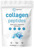 Poudre de collagène bovin Micro Ingredients dans la bouteille pour usage quotidien.