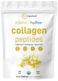Bouteille Micro Ingredients de collagene en poudre, 12oz, facile a integrer dans votre routine beauté.