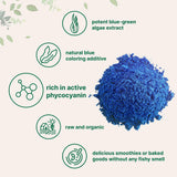Micro Ingredients colorant naturel bleu spiruline, parfait pour pâtisseries colorées.