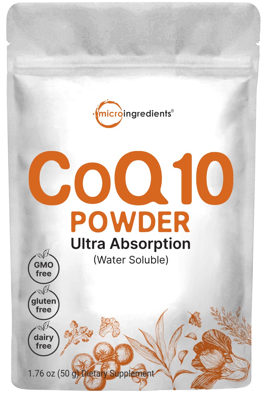 Micro Ingredients CoQ10 poudre emballage pratique et fraîcheur préservée