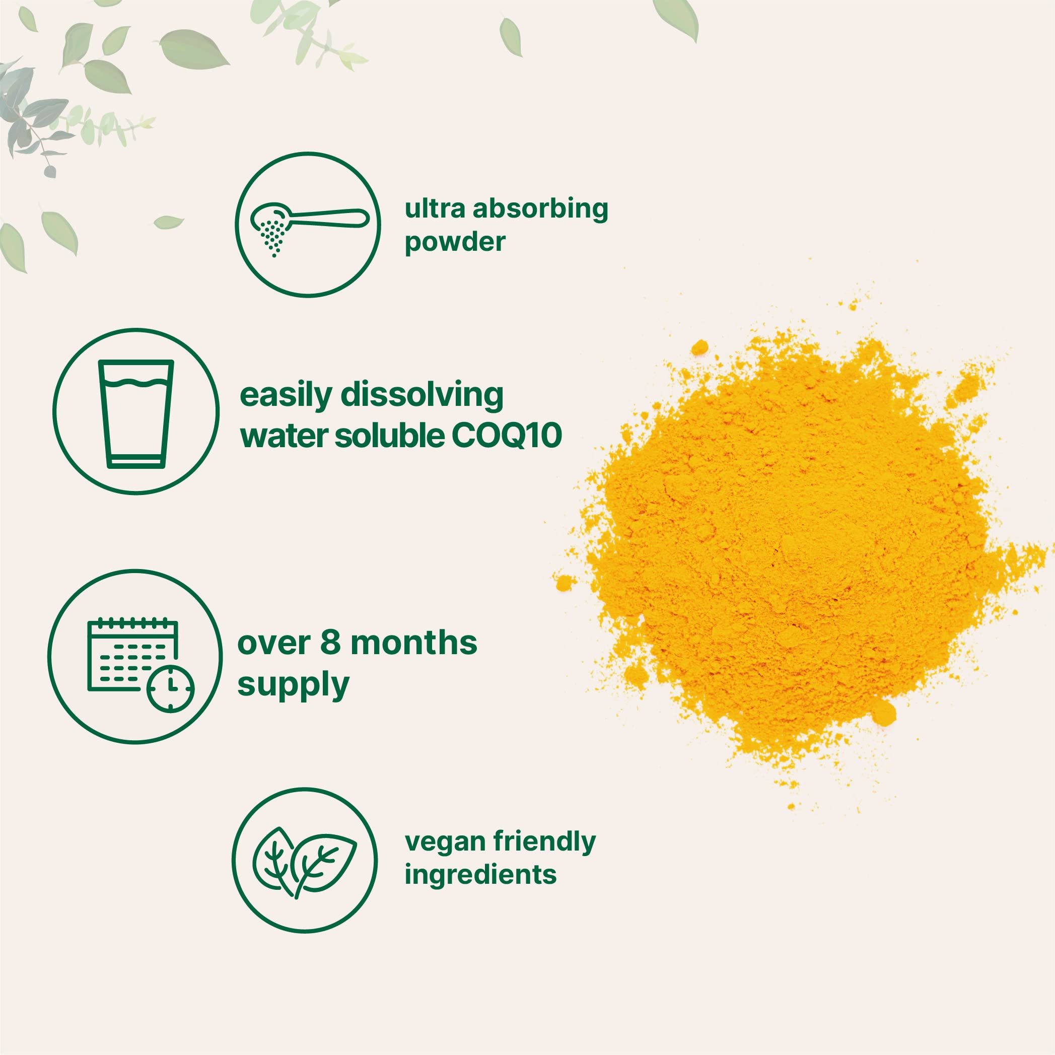 Micro Ingredients CoQ10 poudre soluble dans l'eau pour meilleure absorption