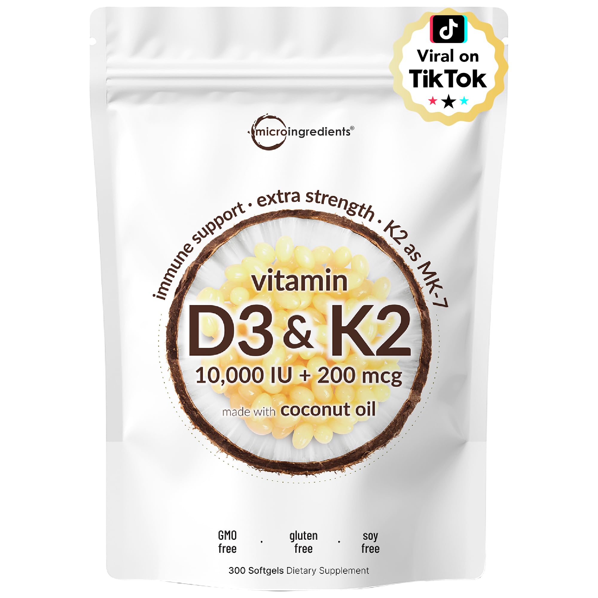 Micro Ingredients D3-K2, bouteille ouverte, pratique à intégrer dans la routine quotidienne.