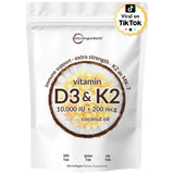 Micro Ingredients D3-K2, bouteille ouverte, pratique à intégrer dans la routine quotidienne.