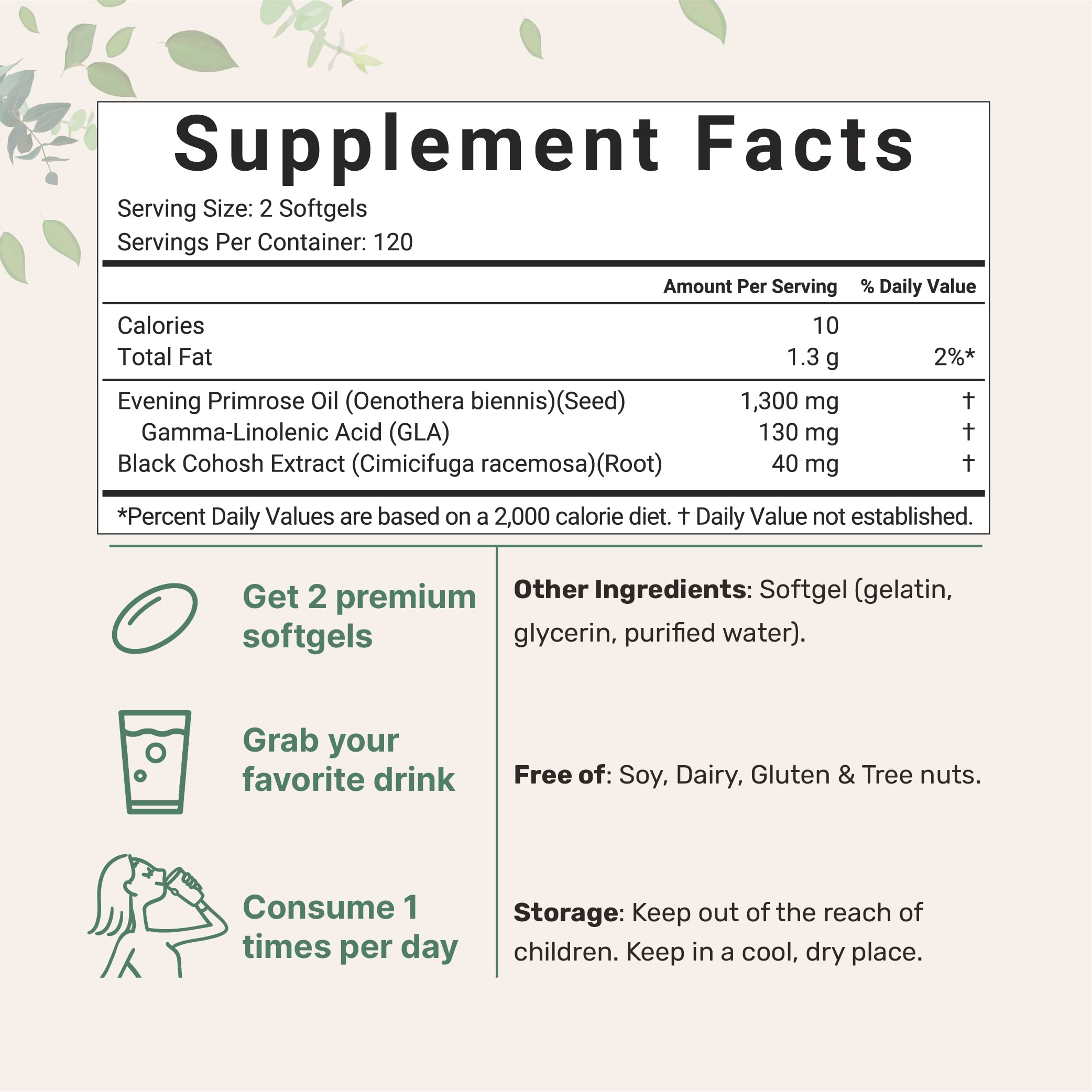 Extrait de cimifuga racemosa Micro Ingredients, gélules associées à l’onagre