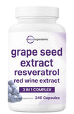Micro Ingredients Extrait de Graines de Raisin – bouteille avec capsules riches en polyphénols pour l'antioxydant.