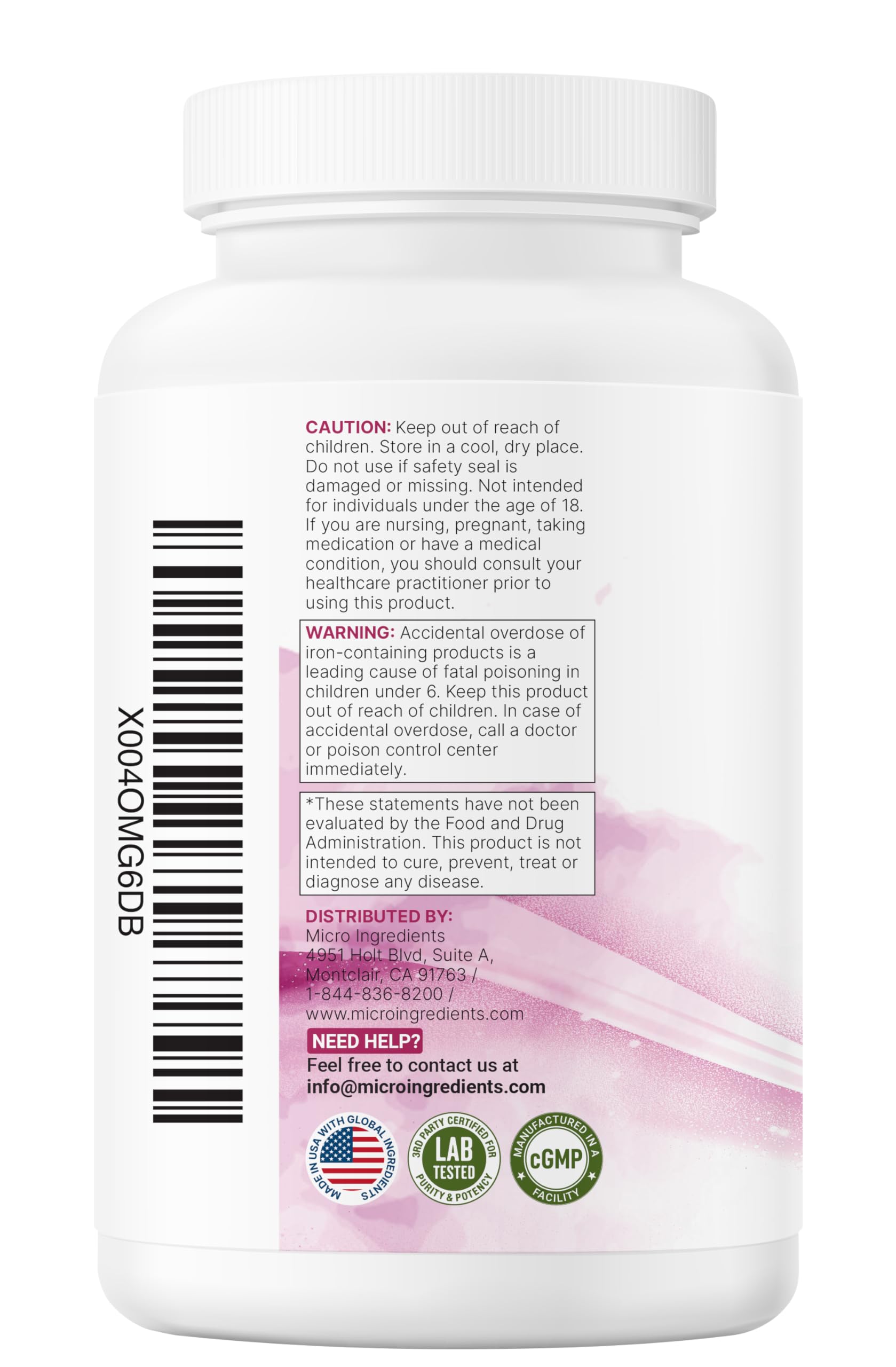 Micro Ingredients Prenatal, formule complète sans fillers, capsules végétariennes sans additifs