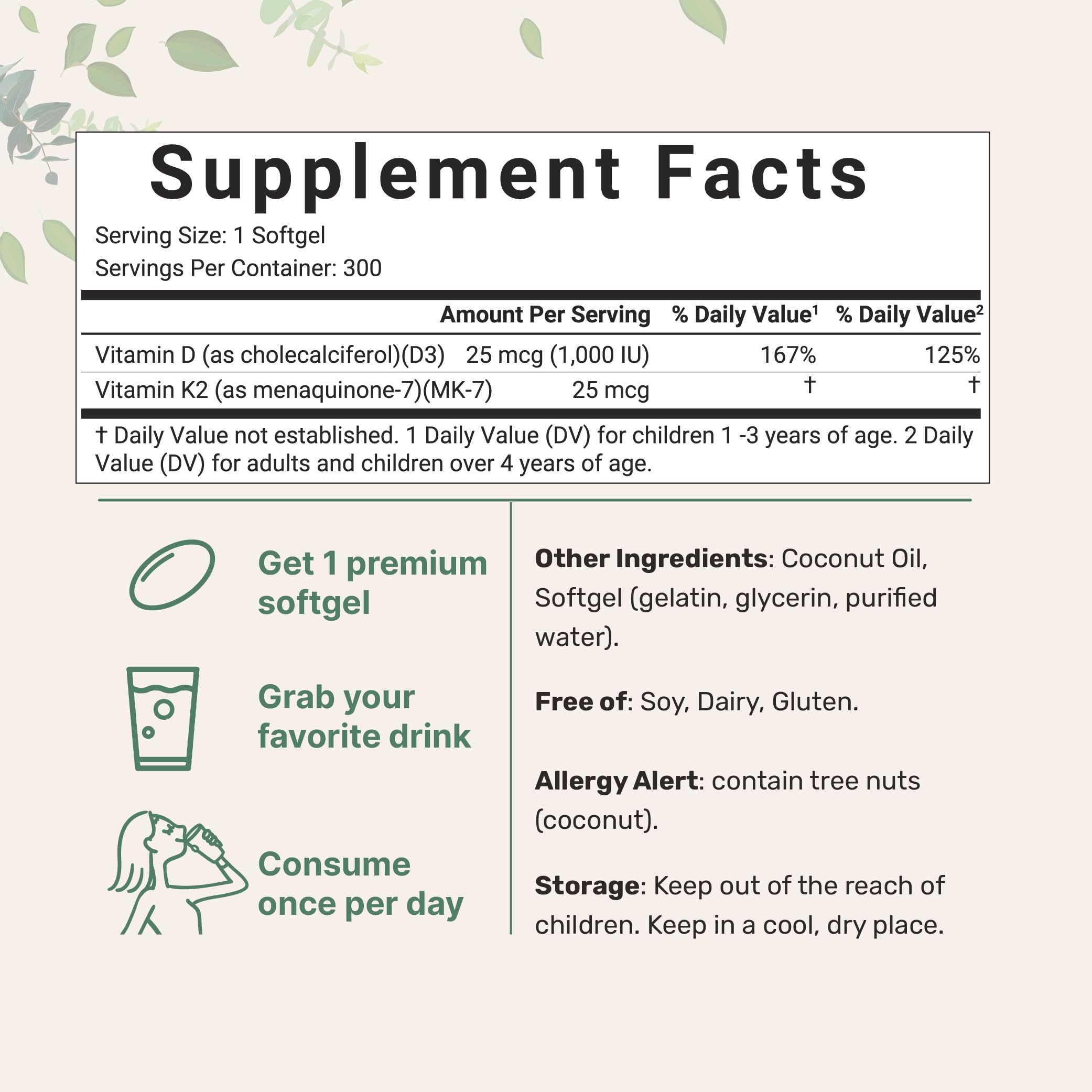 Étiquette des gélules Micro Ingredients à base d'huile de coco.