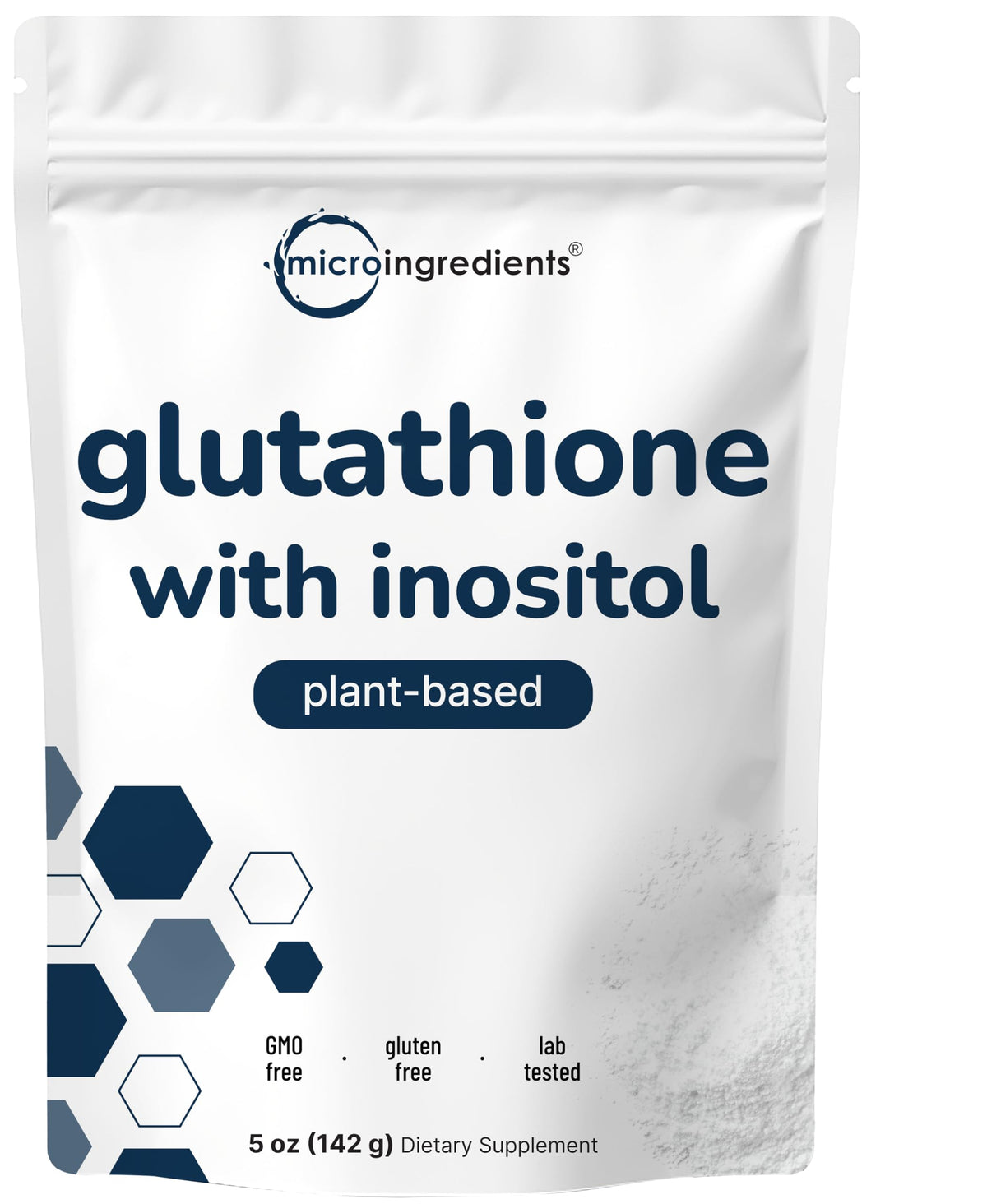 Bouteille Micro Ingredients Glutathione et Inositol, potentiel antioxydant à usage quotidien.