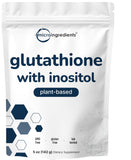 Bouteille Micro Ingredients Glutathione et Inositol, potentiel antioxydant à usage quotidien.