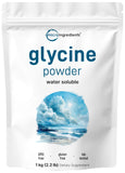 Glycine Micro Ingredients en poudre, paquet 1 kg, dosage facile et pratique.