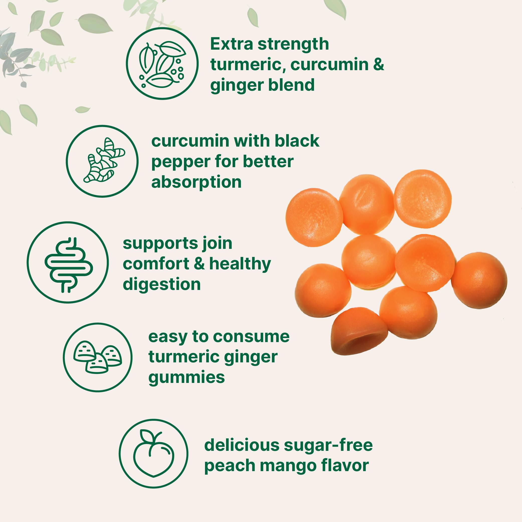 Gommes Micro Ingredients saveur pêche mangue sans sucre.