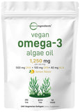 Gélules d'huile d'algues Micro Ingredients oméga-3, bouteille pratique, sans poisson pour routine quotidienne.