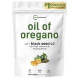 Gélules Micro Ingredients huile d'origan, flacon et présentation pour soutien nutritionnel