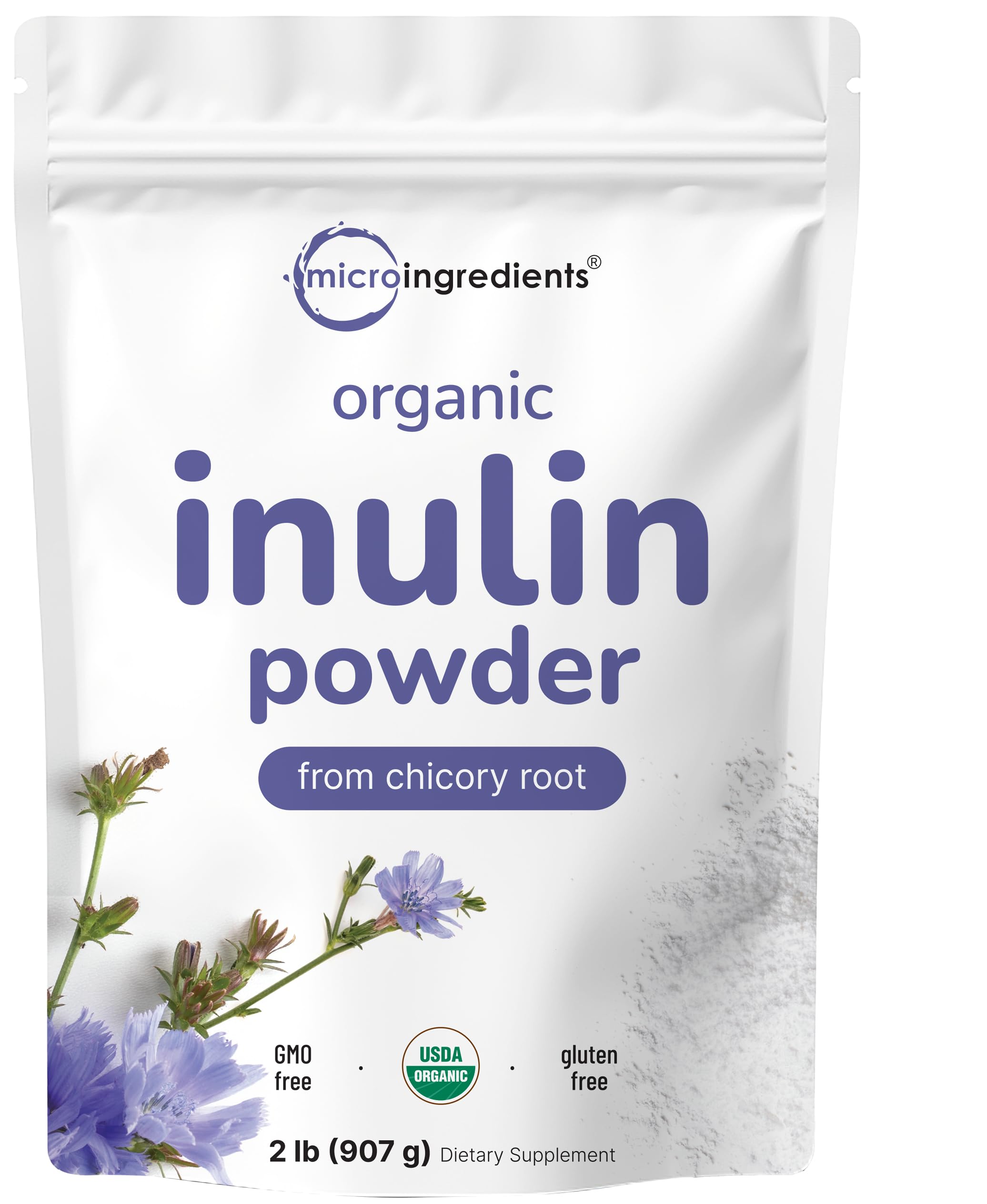 Inuline biologique Micro Ingredients – poudre pure et soluble idéale pour les prébiotiques
