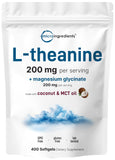 Micro Ingredients L-Theanine et Magnésium Glycinate dans une bouteille pratique.