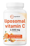 Micro Ingredients Liposomal Vitamine C: bouteille montrant la formule liposomale et absorption.