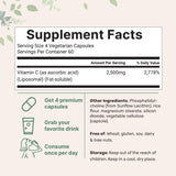 Micro Ingredients Liposomal Vitamine C: capsules végétales faciles à avaler pour un usage quotidien.