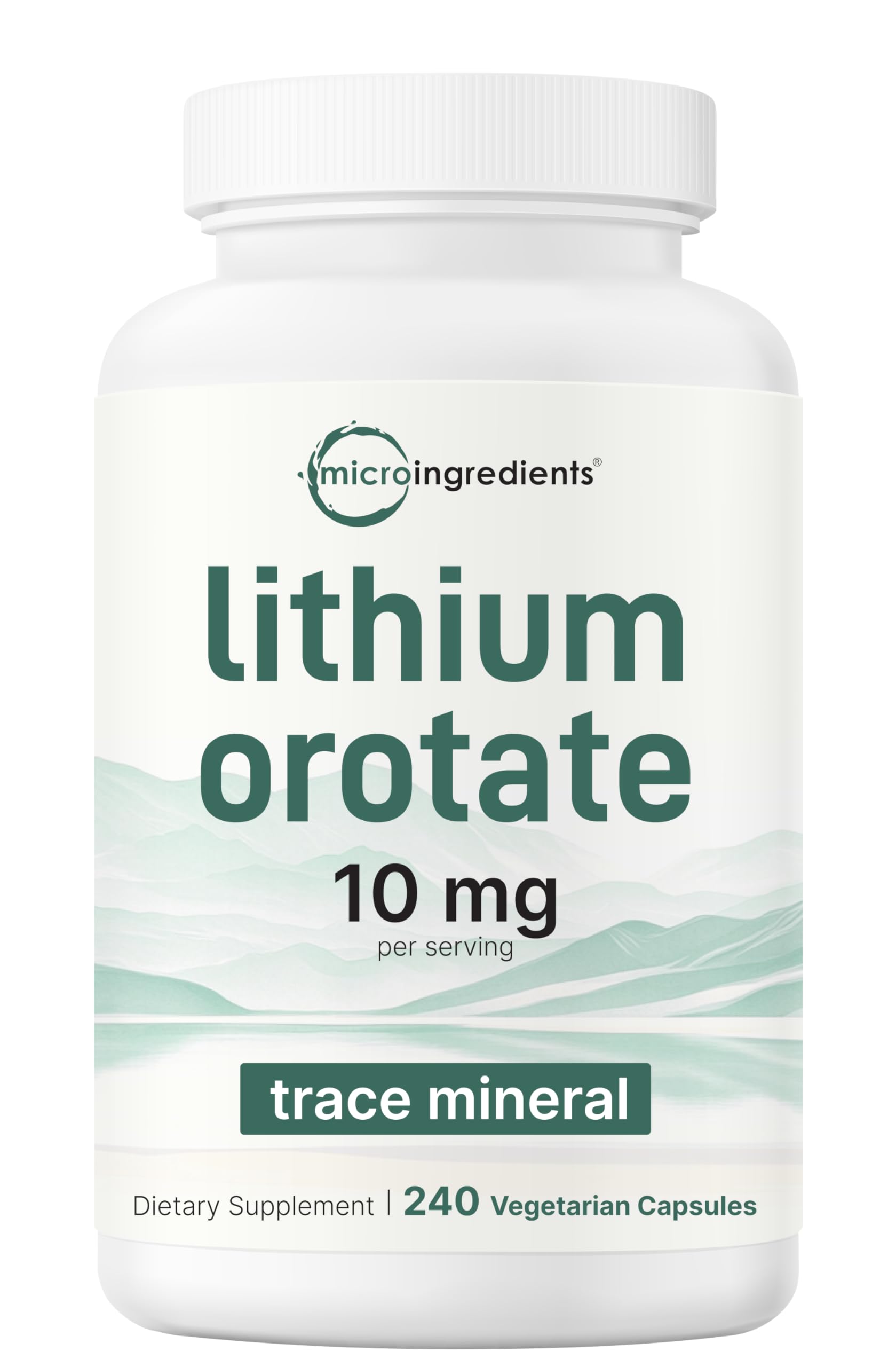 Capsules Lithium Orotate Micro Ingredients montrant le format pratique et l'équilibre potentiel