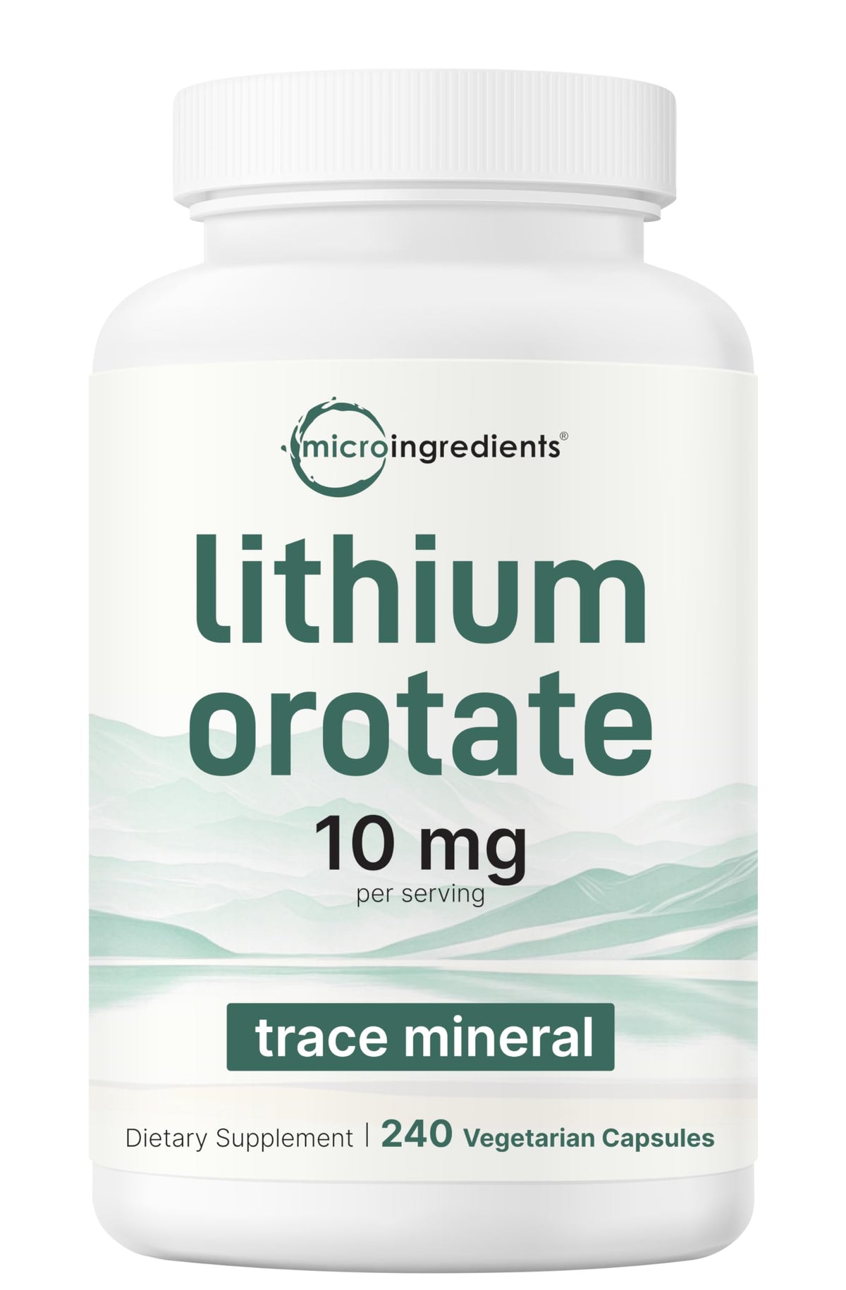 Capsules Lithium Orotate Micro Ingredients montrant le format pratique et l'équilibre potentiel