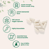 Capsules végétales Lithium Orotate Micro Ingredients faciles à avaler