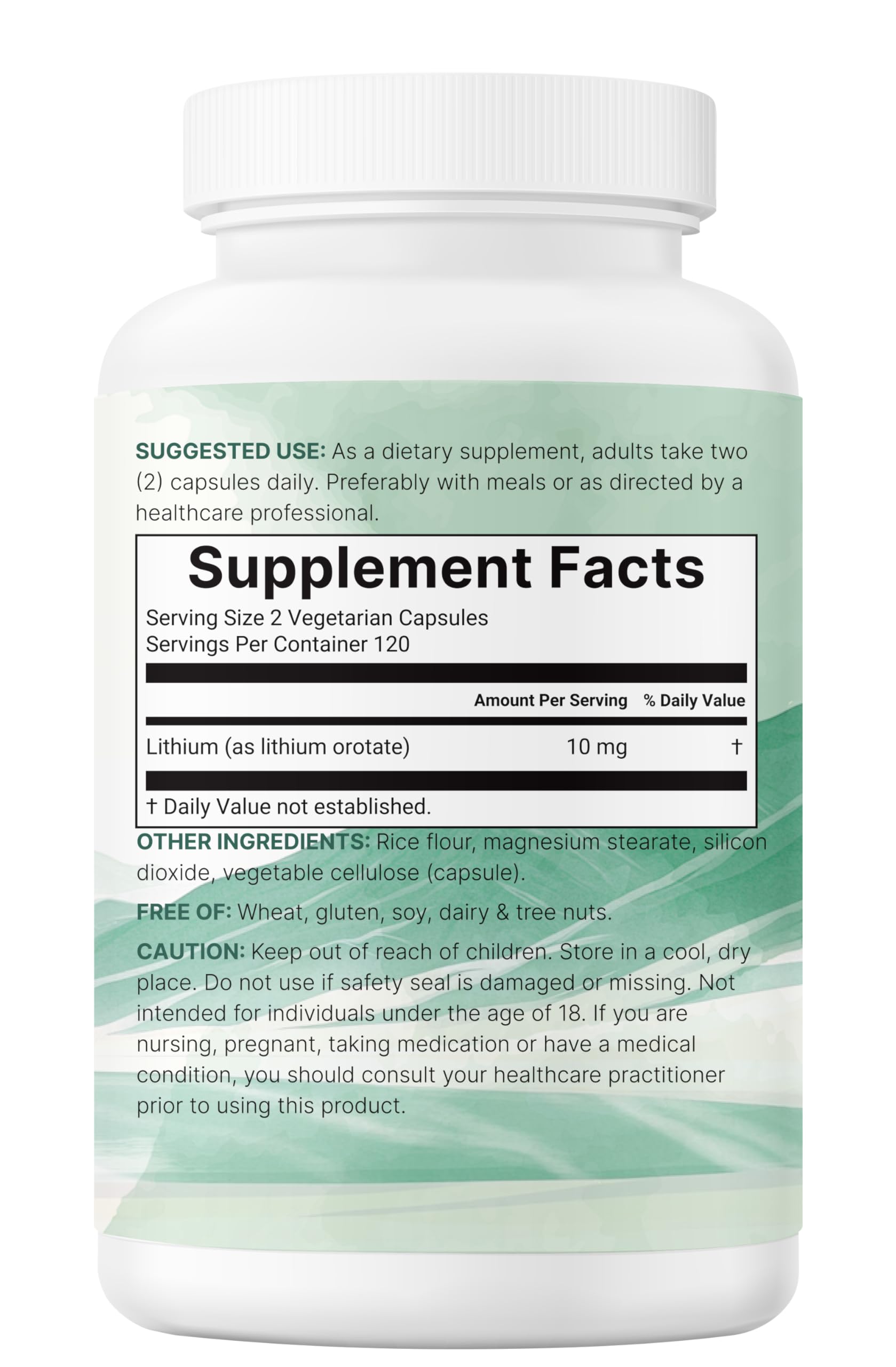 Emballage Lithium Orotate sans OGM et sans gluten Micro Ingredients