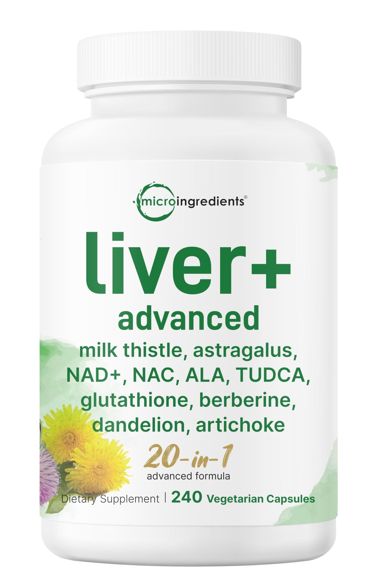 Micro Ingredients Liver Advanced+ – bouteille montrant le potentiel soutien hépatique.