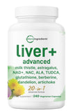 Micro Ingredients Liver Advanced+ – bouteille montrant le potentiel soutien hépatique.