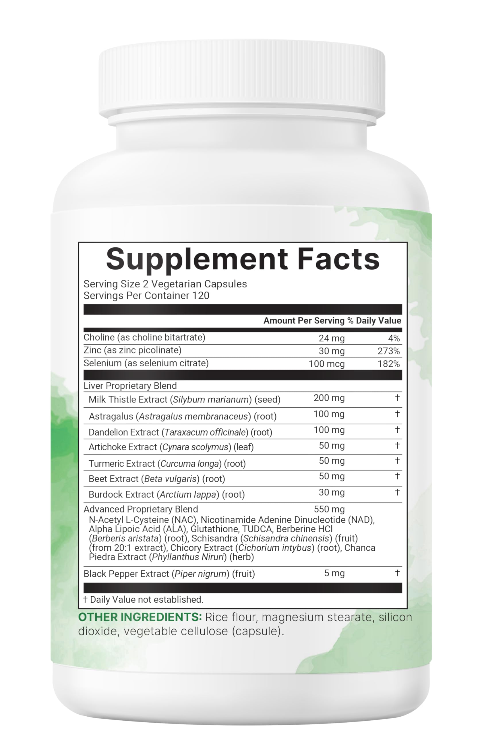 Micro Ingredients Liver Advanced+ – fiche nutritionnelle sans OGM et sans gluten.