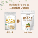 Verse dans un shake Micro Ingredients maca bio Pérou, apport potentiel d'énergie.