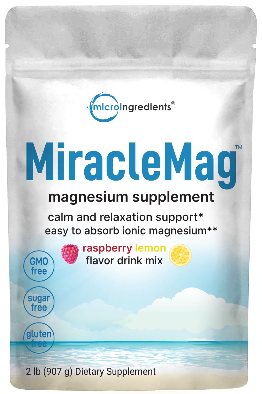 Poudre magnésium citrate Micro Ingredients au goût framboise-citron, dégustation agréable et détendue.