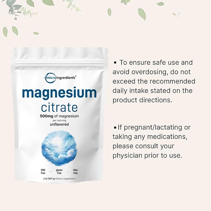 Ajout Micro Ingredients Magnésium Citrate dans un smoothie.