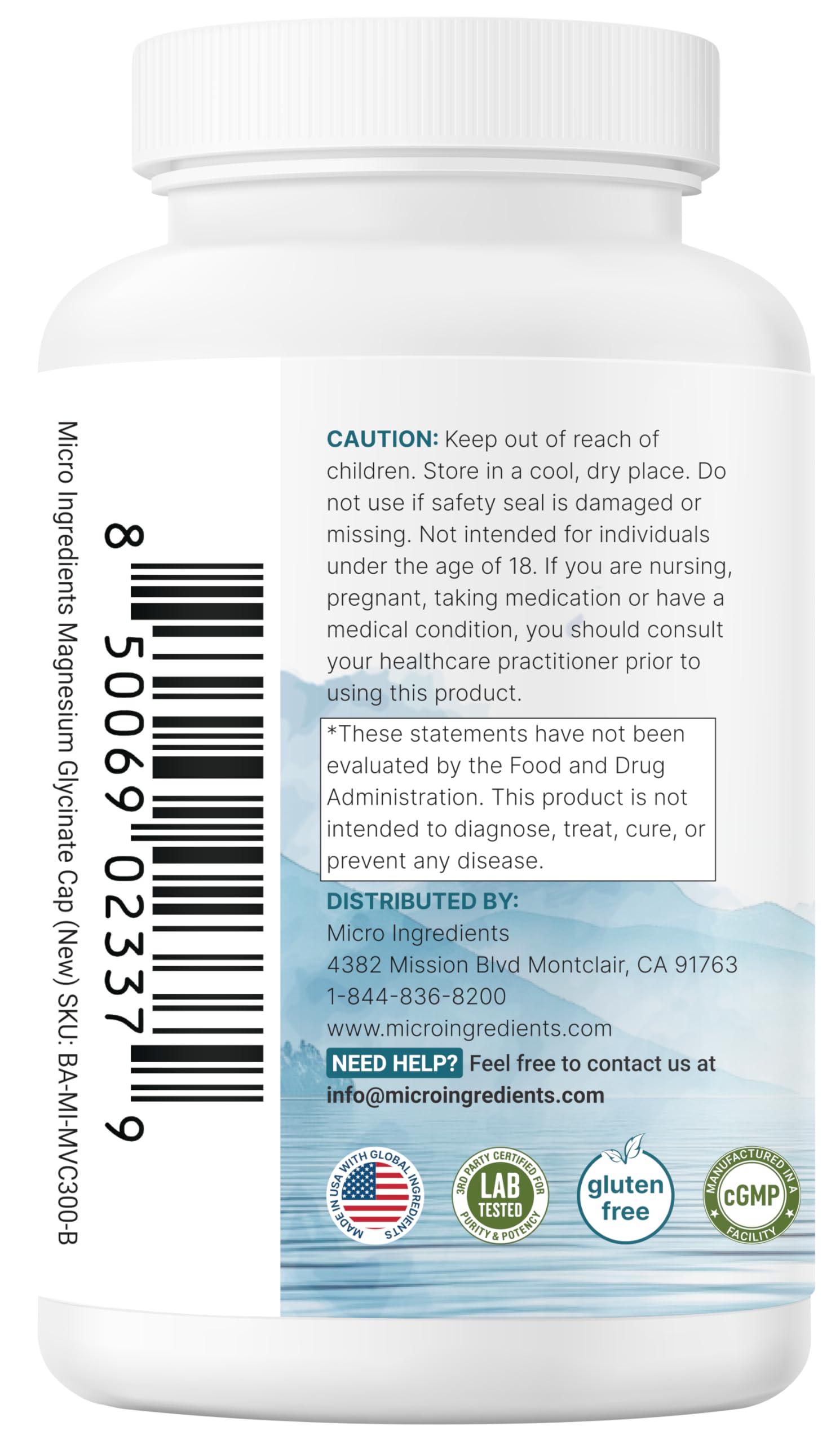 Micro Ingredients Magnésium Glycinate — association vitamine C pour soutien antioxydant