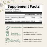 Micro Ingredients Magnesium Triple Glycinate-Malte-Taurate – Bouteille met l'accent sur absorption efficace