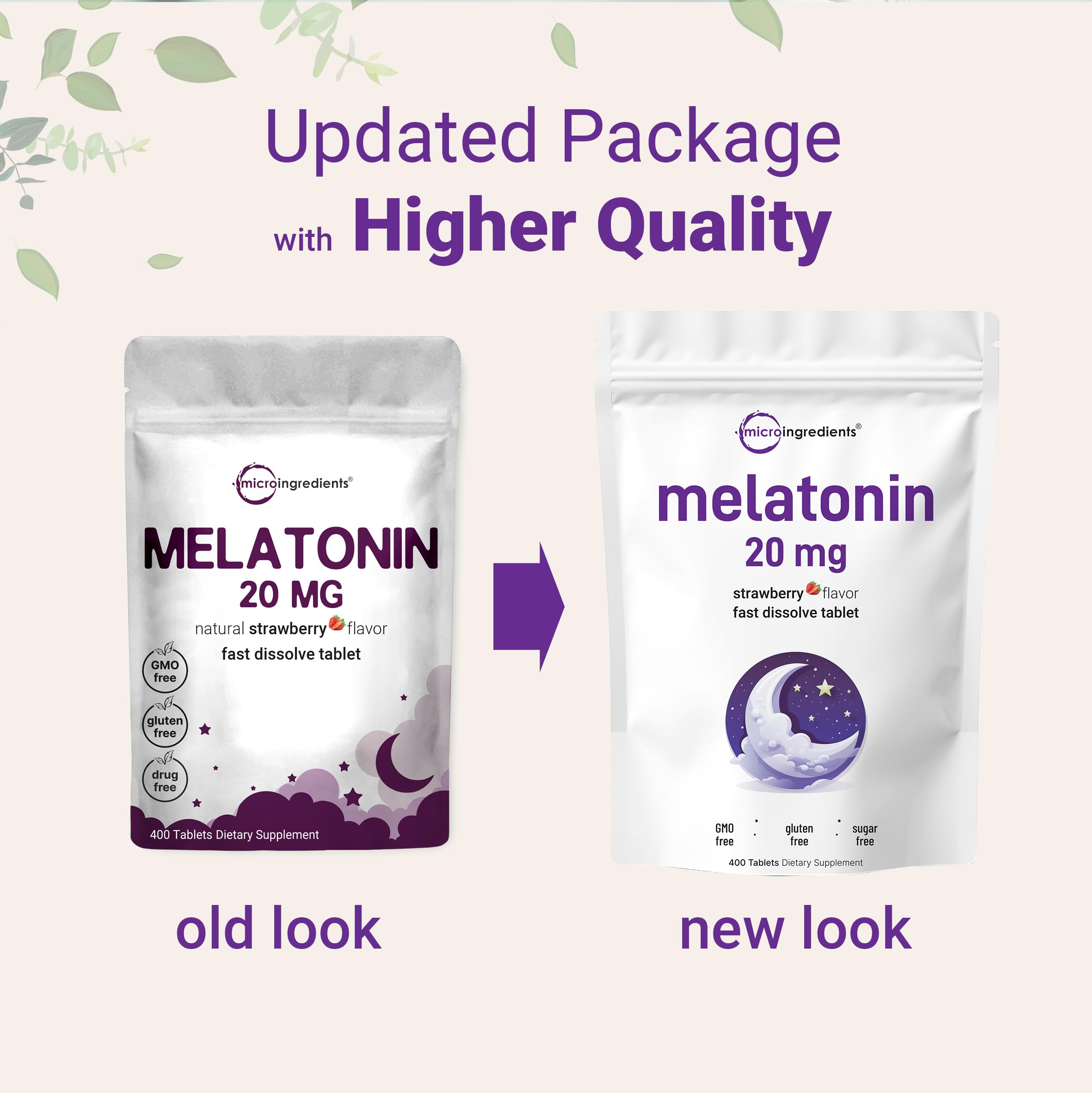 Mélatonine Micro Ingredients vegan, comprimés faciles à prendre respectant les choix alimentaires.
