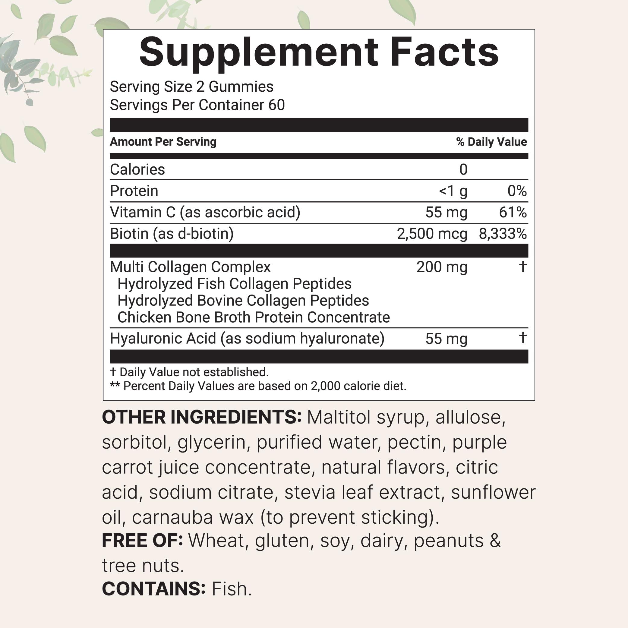 Emballage sans OGM et sans allergènes des gommes Micro Ingredients.