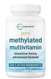Micro Ingredients Multivitamine méthylée Pure – bouteille, soutien nutritionnel quotidien possible.