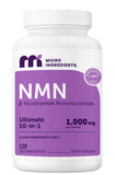 NMN Complex de Micro Ingredients, bouteille visible, potentiel soutien énergie quotidienne.