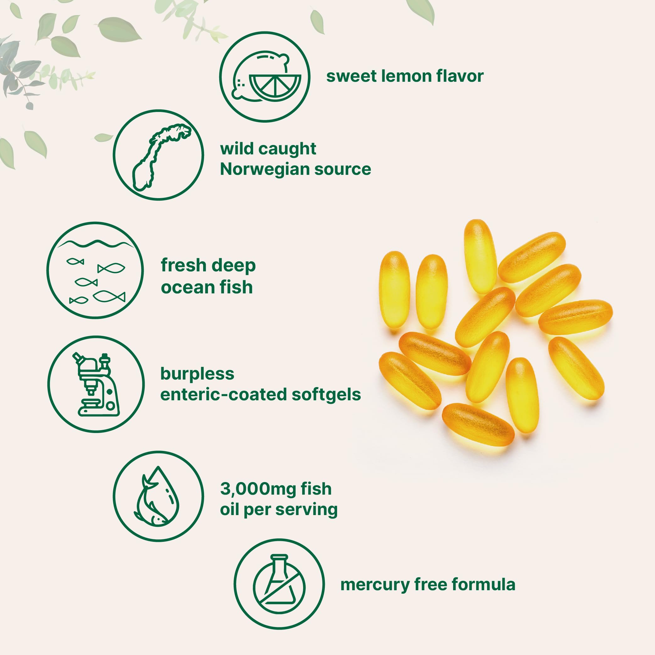 Capsules Micro Ingredients Omega3, étiquette affichant EPA et DHA totaux