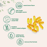 Capsules Micro Ingredients Omega3, étiquette affichant EPA et DHA totaux