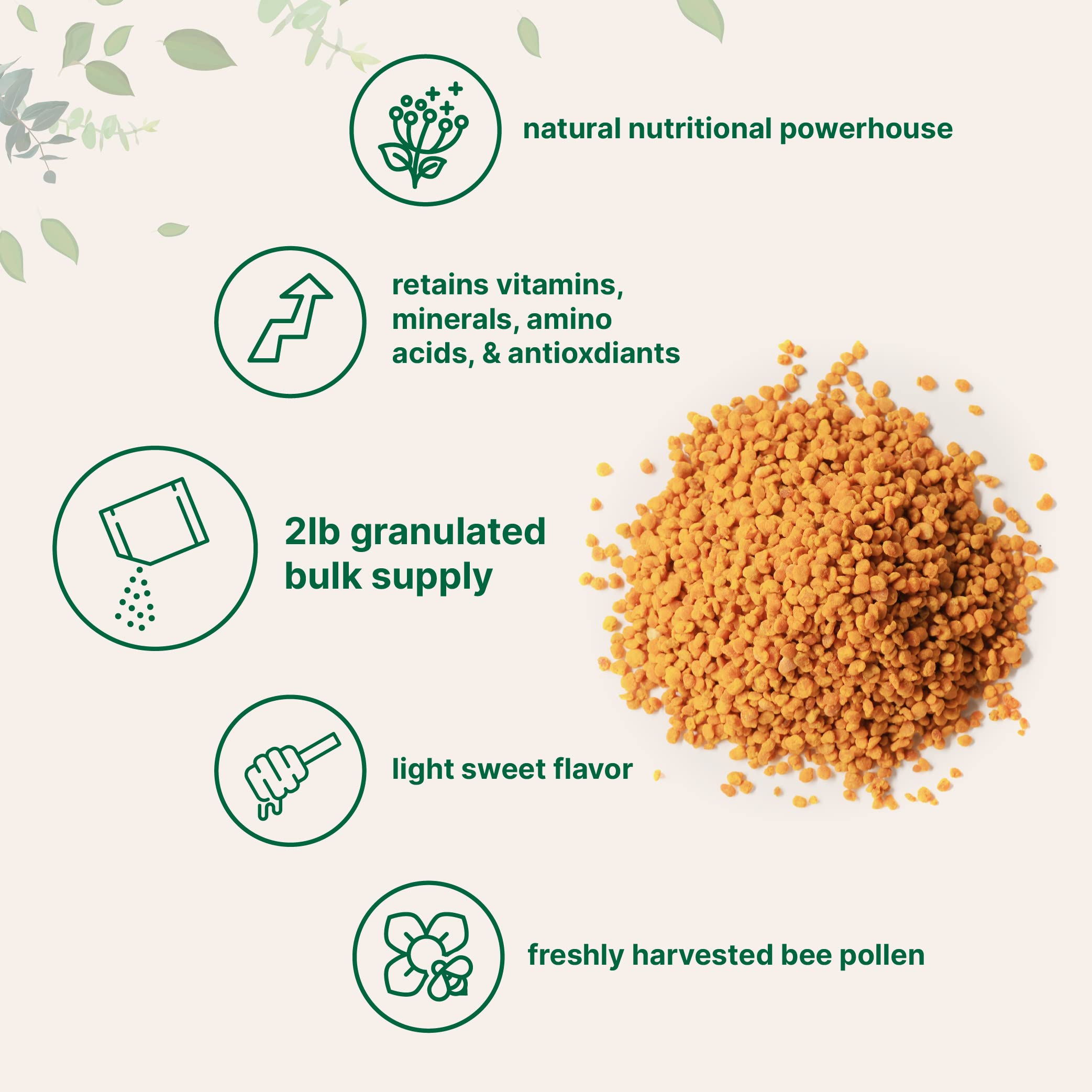 Pollen abeille Micro Ingredients granules pour yaourt, ajout protéiné.