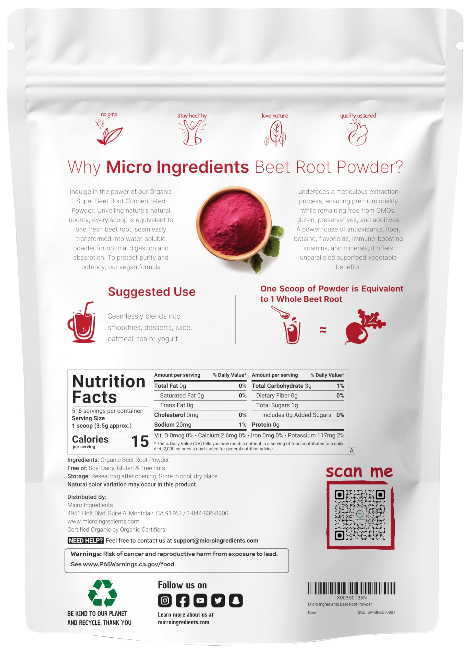 Poudre Micro Ingredients pressée à froid conserve les nutriments essentiels.