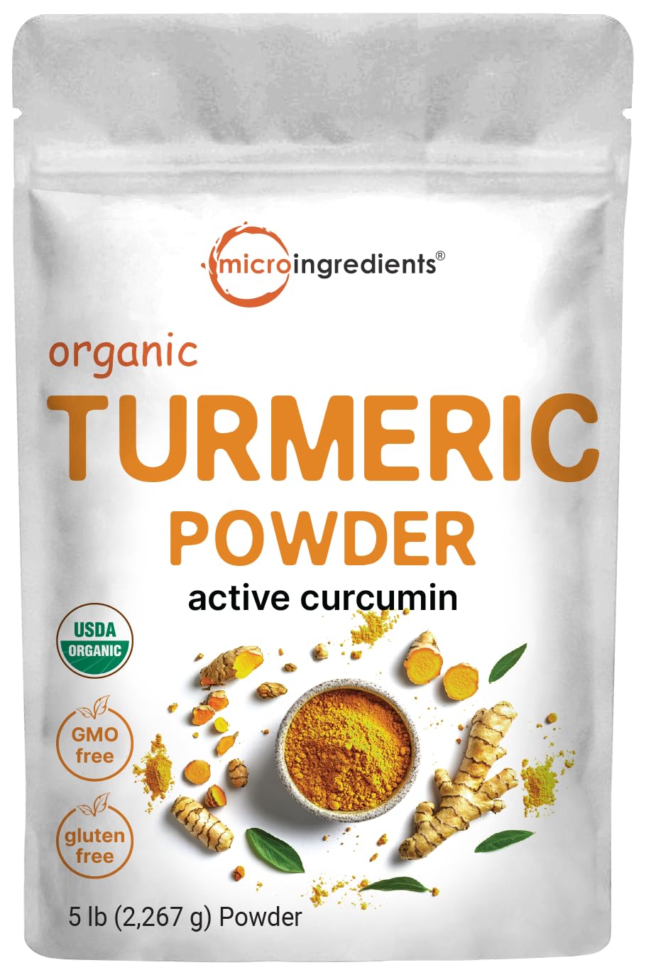 Micro Ingredients poudre curcuma organique – emballage pratique et stockage sûr.