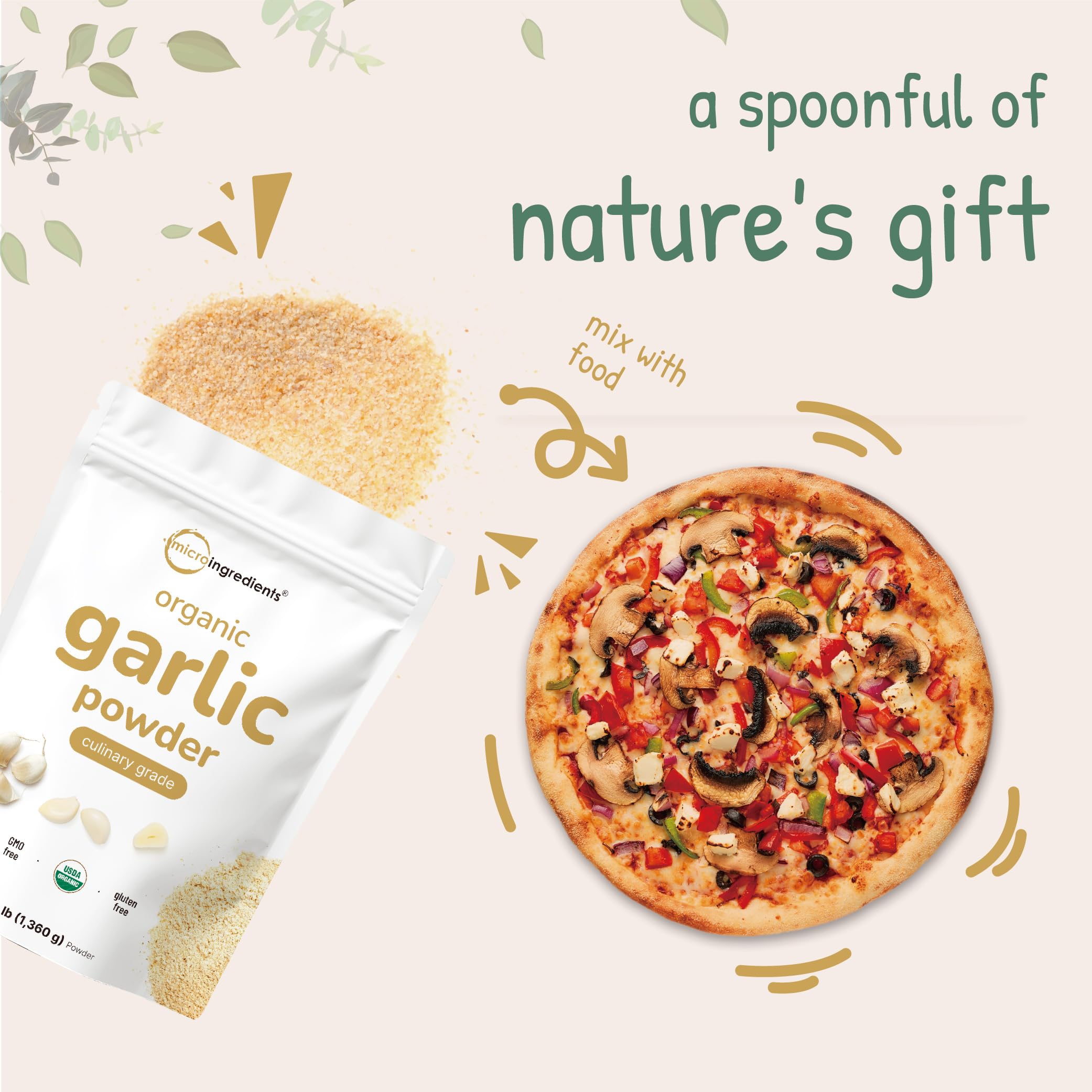 Micro Ingredients poudre d’ail biologique idéale pour assaisonnement en vrac.