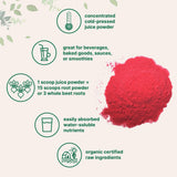 Poudre de betterave bio Micro Ingredients idéale pour boissons et smoothies.