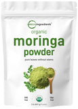 Micro Ingredients Poudre Moringa Feuilles Organique Bouteille — antioxydants pour l'énergie quotidienne.