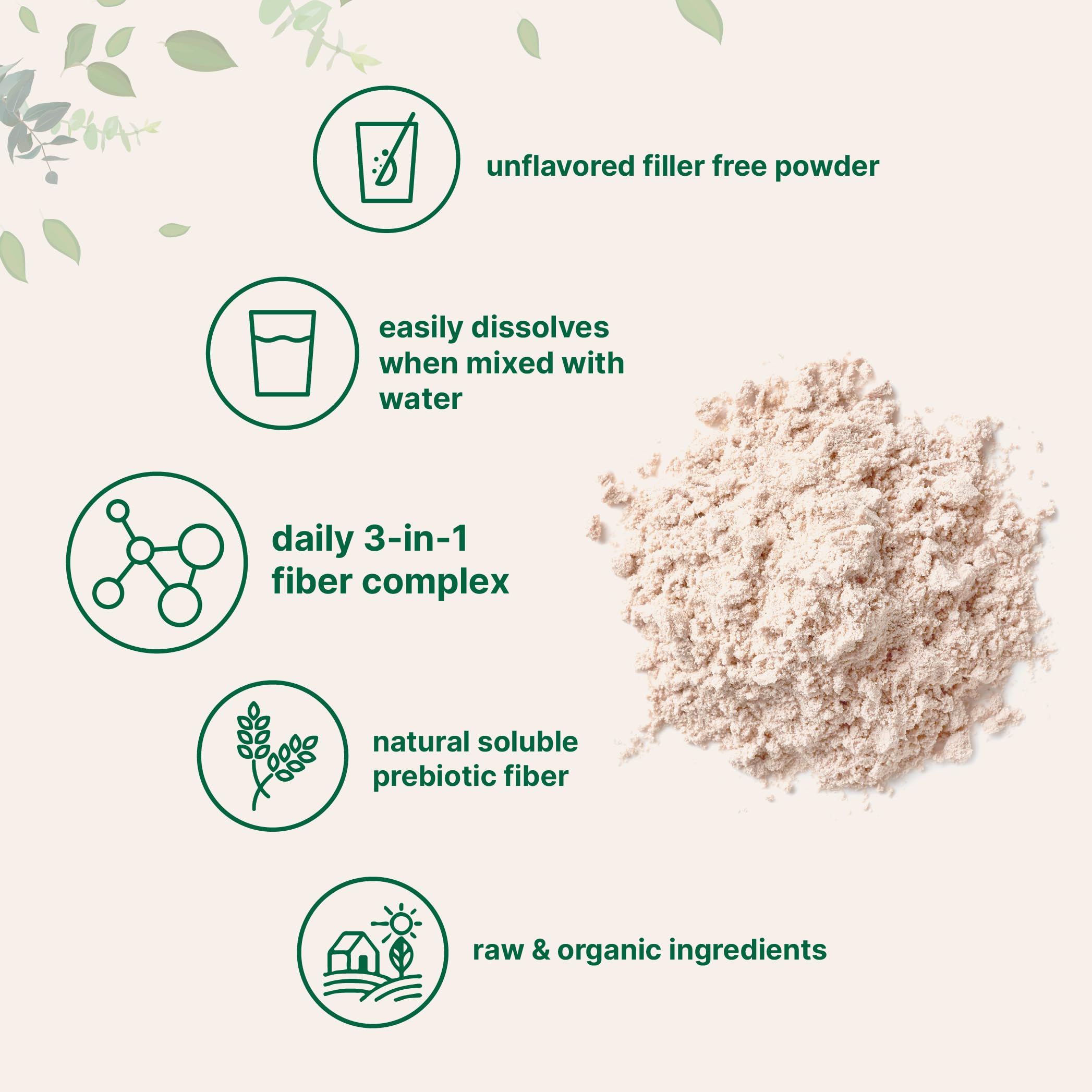 Micro Ingredients Poudre Triple Fibre Organique, fibres naturelles pour soutenir la digestion.